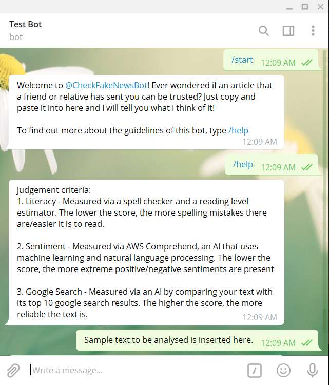 Telegram interface
